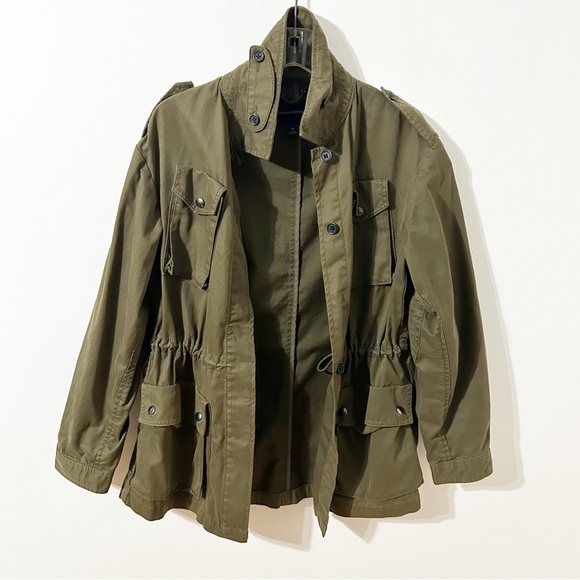 Banana Republic Utility Army Jacket Adjustable Waist and Stand-Up Collar Pockets - Picture 1 of 10